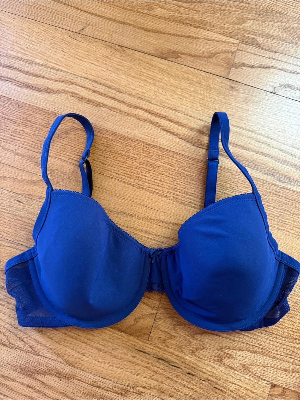 GAP Body Padded Demi Bra 38B Blue Underwire Mesh Side Stretch Everyday T-Shirt